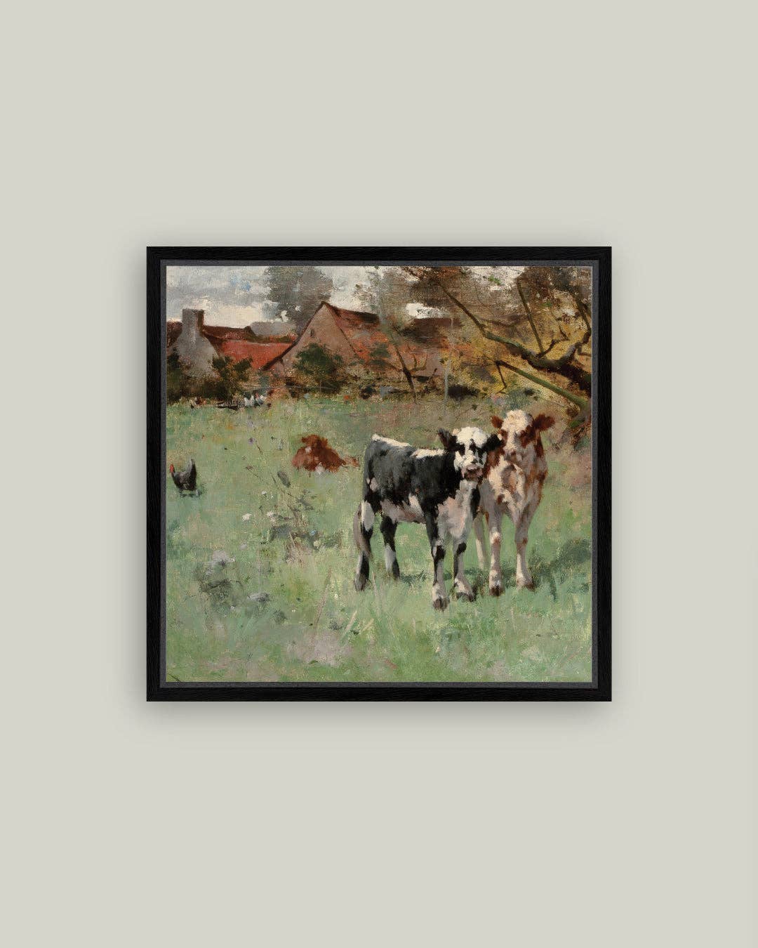 Petal Lane Home - Wholesale Art Print - Two Cows in a Pasture Framed Antique Art0
