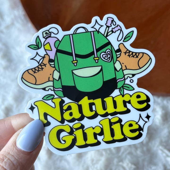 Nature Girlie Backpack and Boots Sticker for wholesale by Big Moods