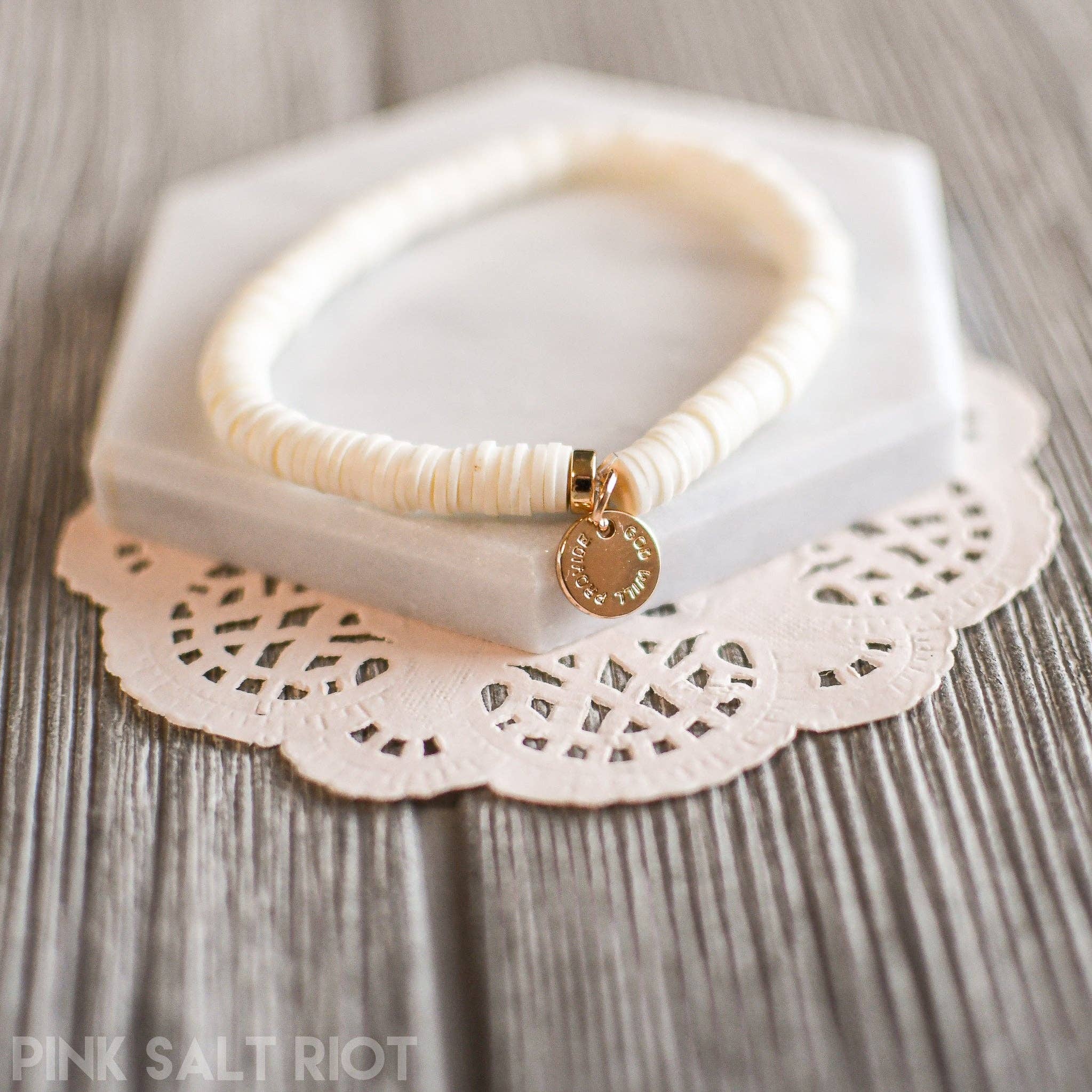 Pink Salt Riot - Vente Bracelets à breloques/pendentifs - Dieu fournira des bracelets empilables2