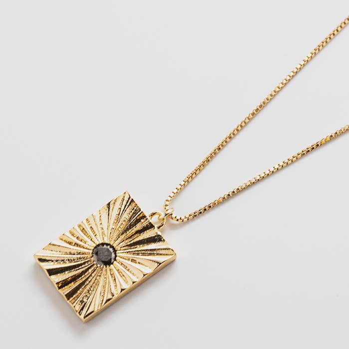 Black Pavé Medallion Necklace - Jewelry for wholesale by Admiral Row