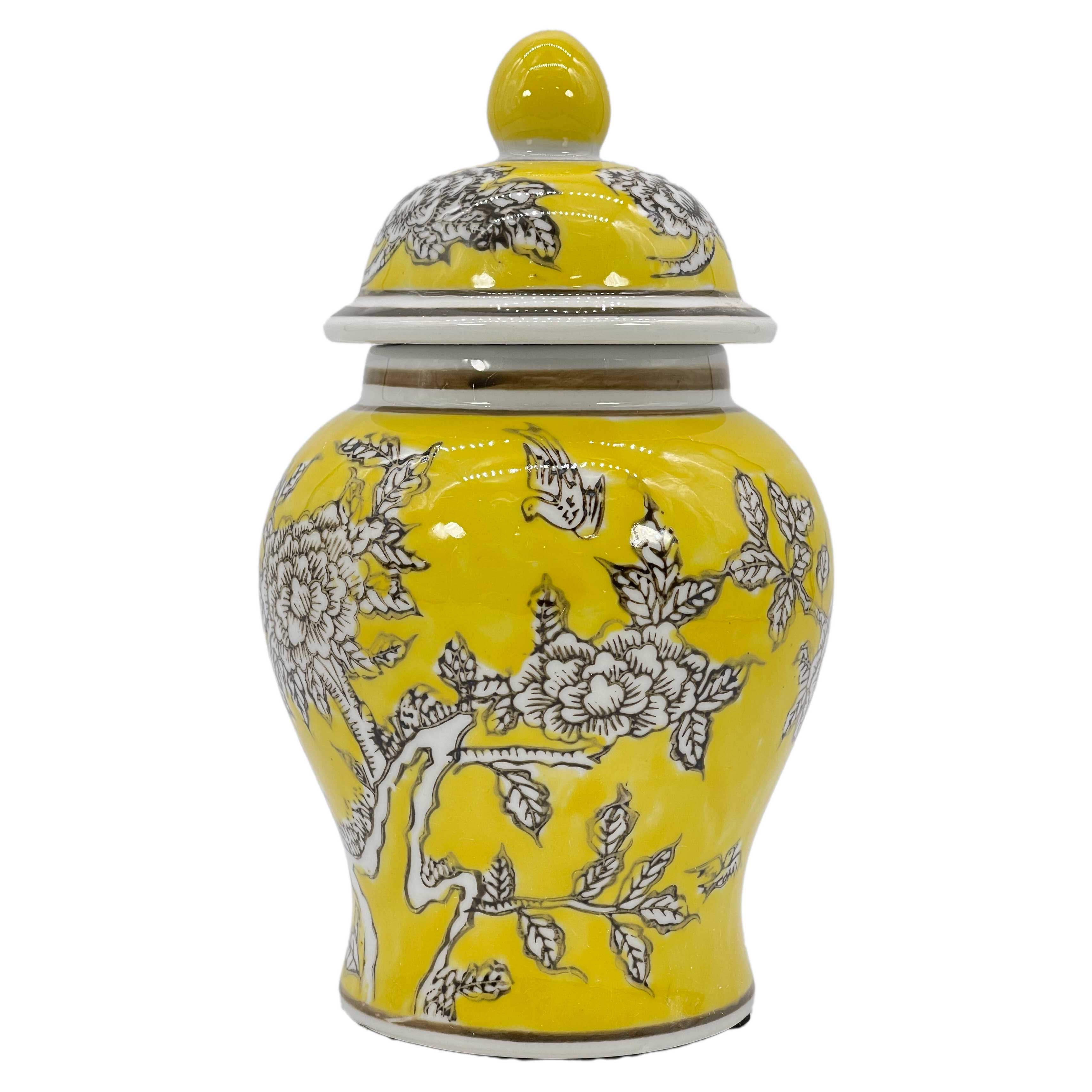 Galt International Company – wholesale Decorative jar – Small Chinoiserie Ceramic Decorative Tea & Ginger Jar 8"27
