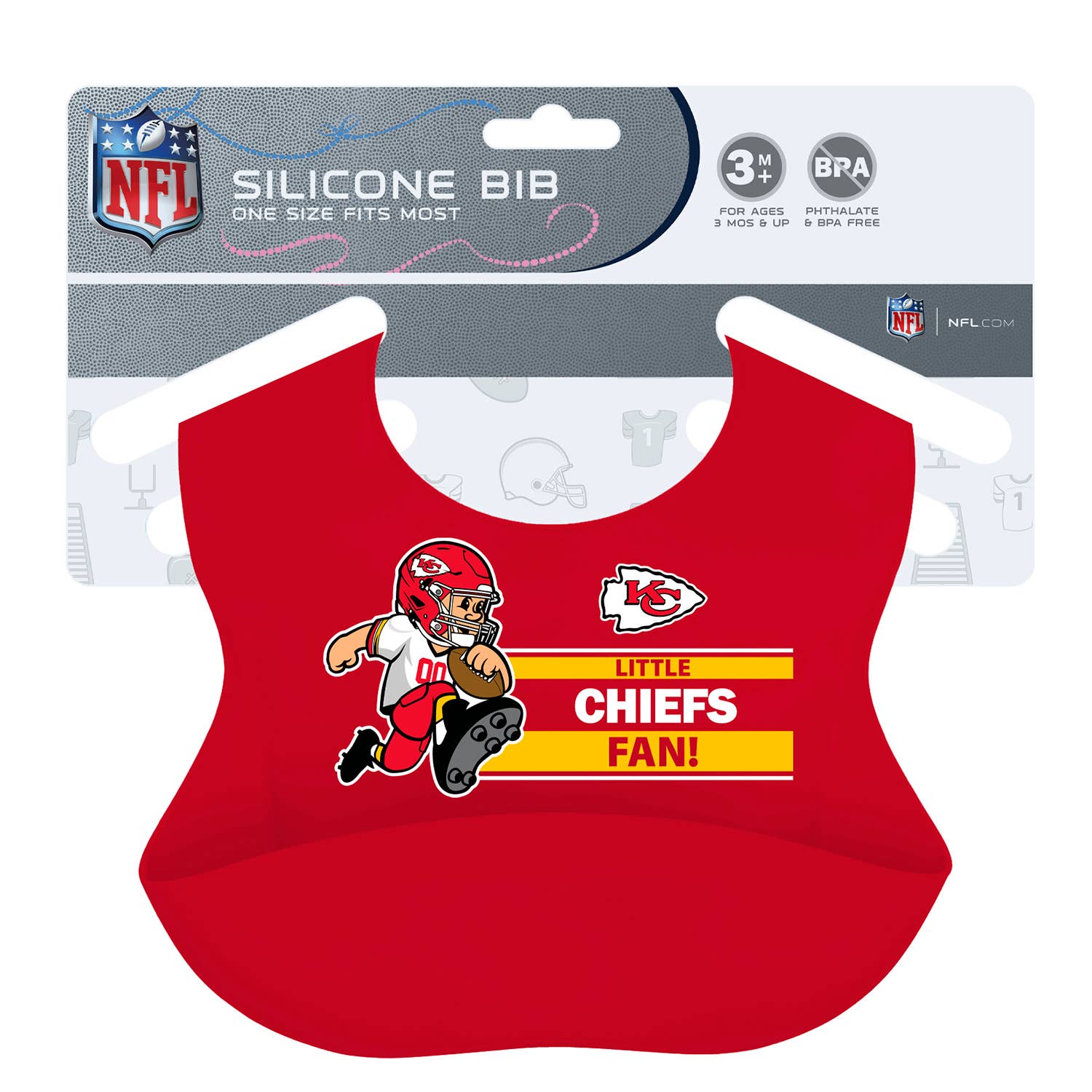 Masterpieces Puzzles - Wholesale Bib - Baby - Kansas City Chiefs - NFL Silicone Bib1