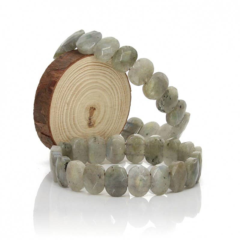 UniArt - Wholesale Cuff Bracelet - Bracelet of faceted oval natural stones4