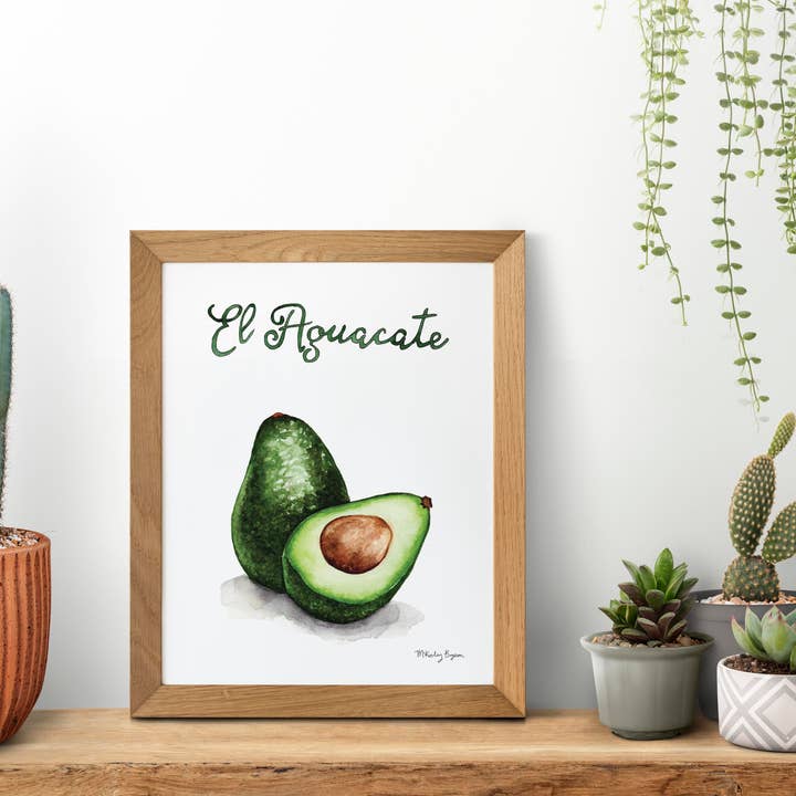 Lucky Bat Paper Co. - Wholesale Art Print - El Aguacate | Watercolor Print2