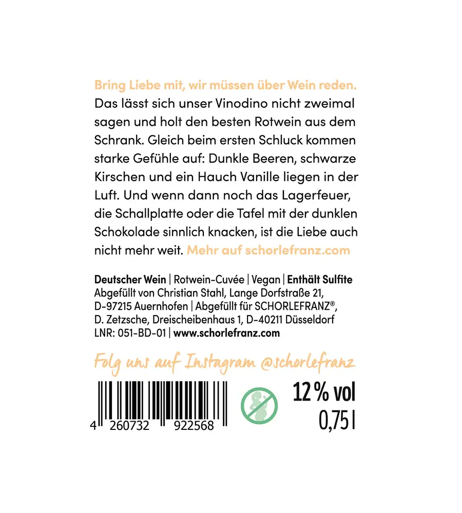 schorlefranz - Wholesale Red Wine - Vinodino Red Wine 0.75 l2