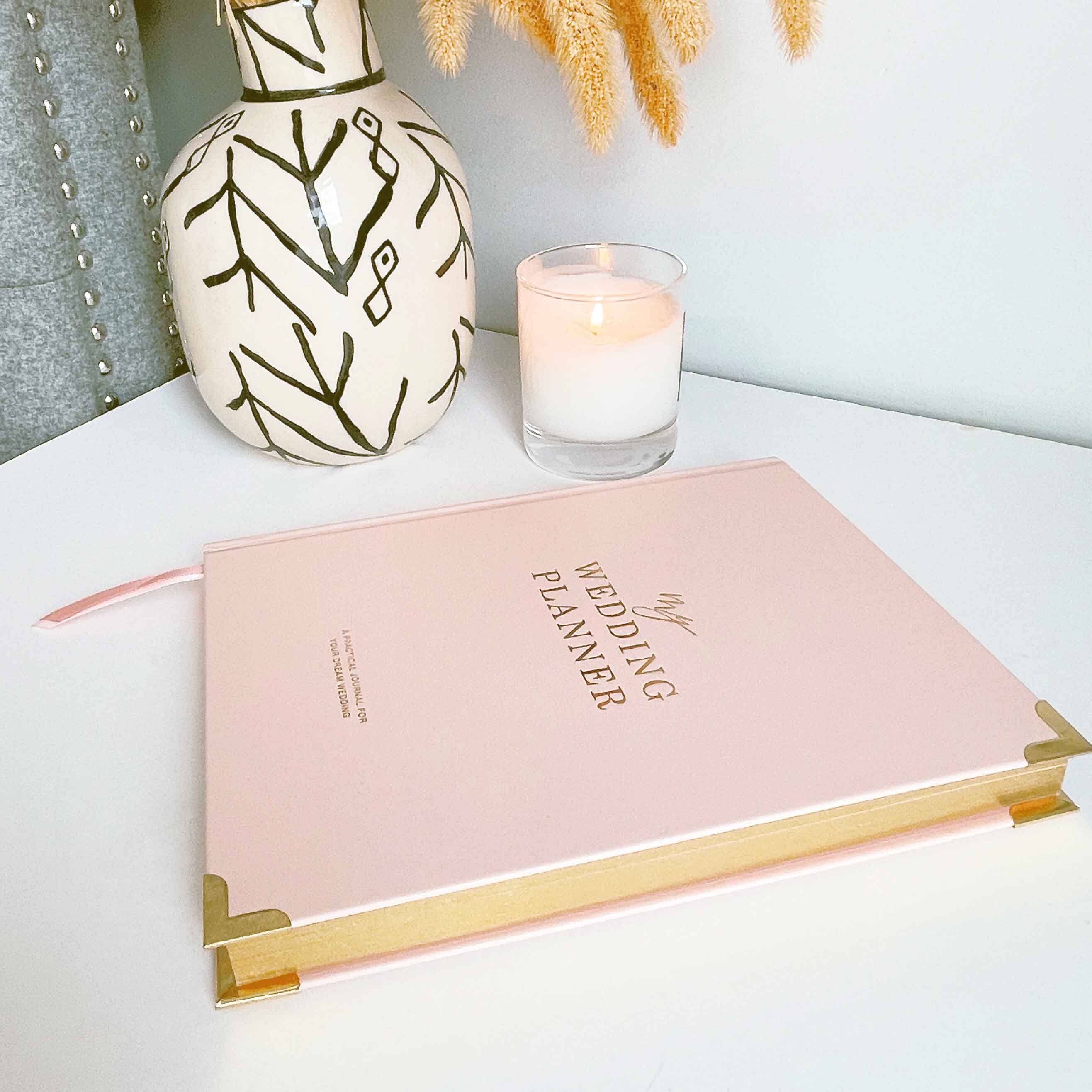 Blush And Gold – Agenda por atacado – Livro de organização de casamentos de luxo em folha de ouro e blush com G1