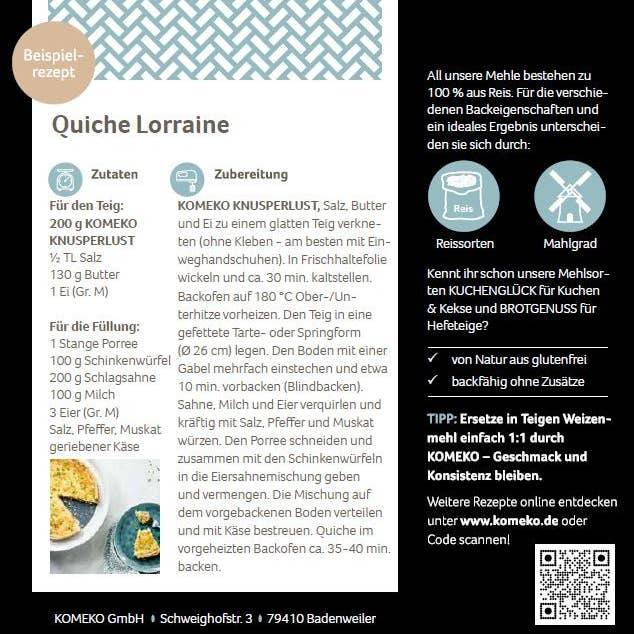 KOMEKO - Wholesale Bread Mix - KNUSPERLUST Rice flour mix - glutenfree, vegan1
