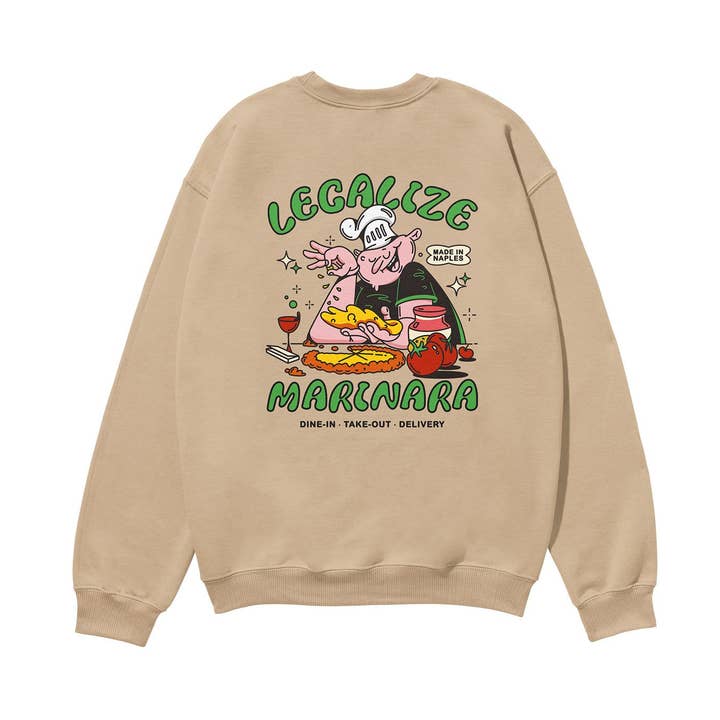 Legalize Marinara Heavyweight Organic Sweatshirt Sand for wholesale by Weekend Concept