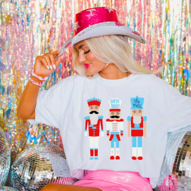 Ole Miss Christmas Nutcrackers Graphic Tee  for wholesale by Gia Gifts Boutique