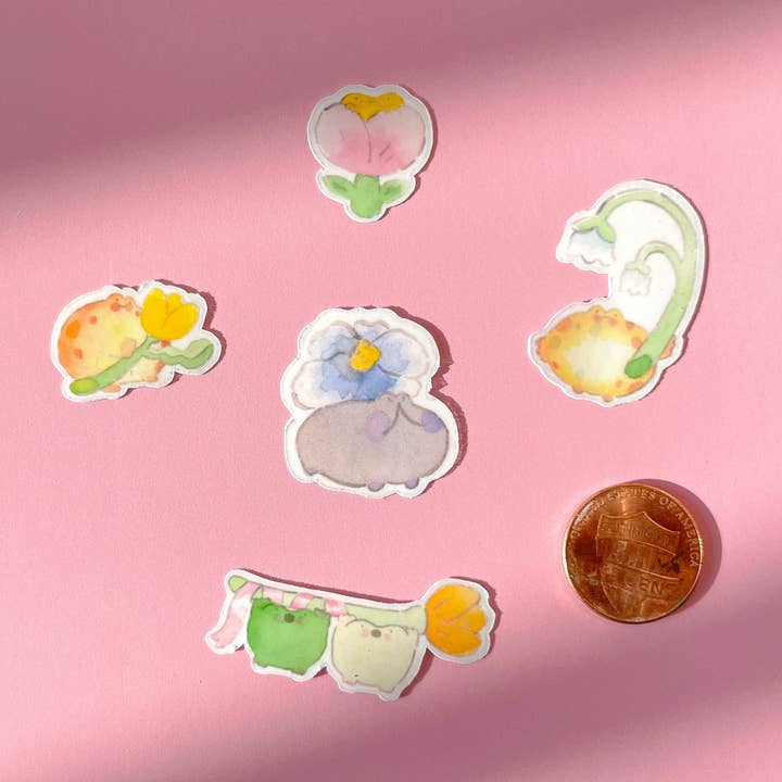 We Are Frogs - Wholesale Sticker - Flower Frogs Clear Sticker Flakes1