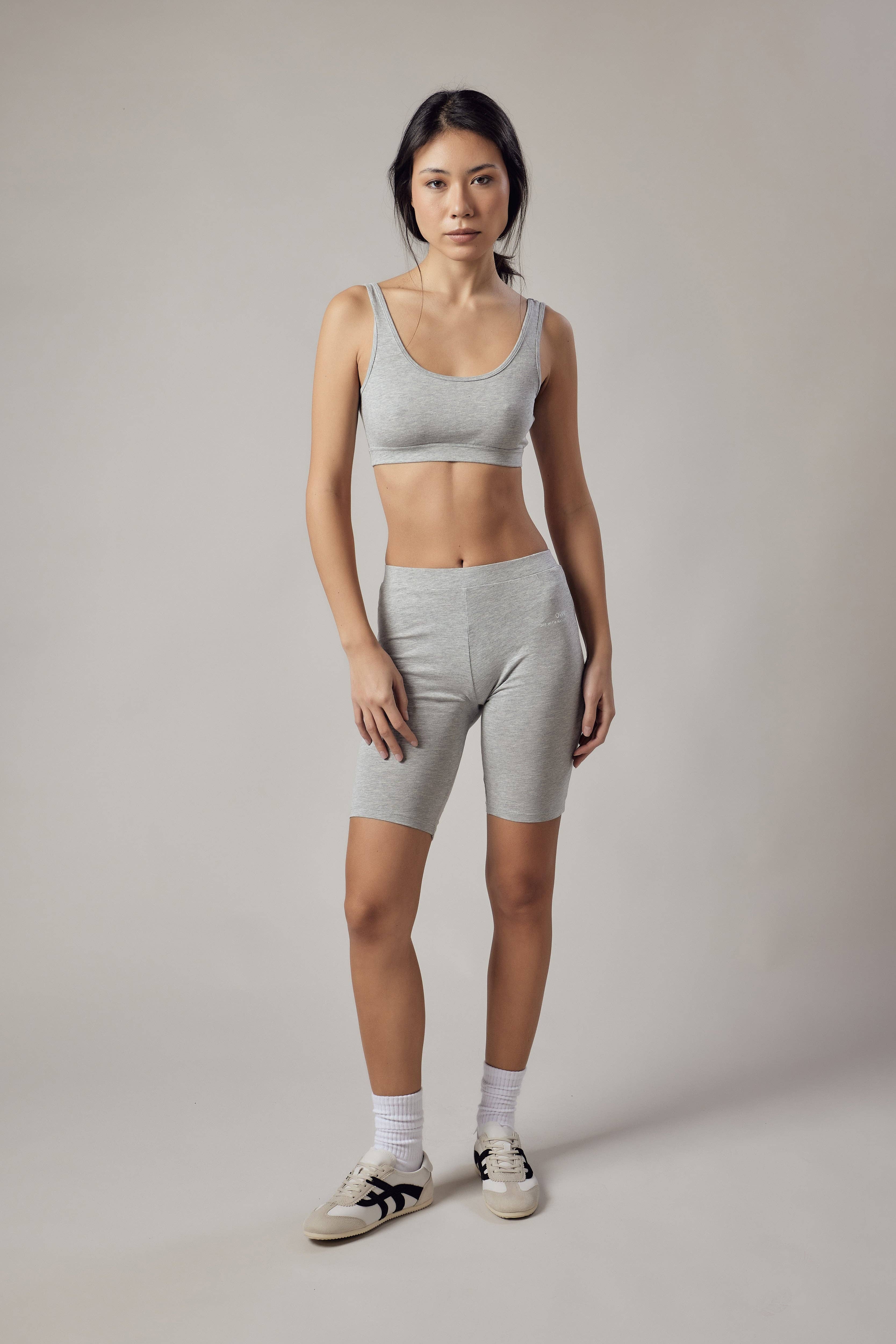 Grey Set Active Biker + Sporty Top for wholesale on Faire0