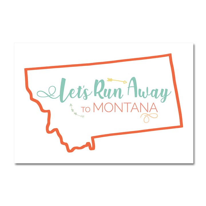 Postal Let's Run Away to Montana para venta al por mayor de Hometana