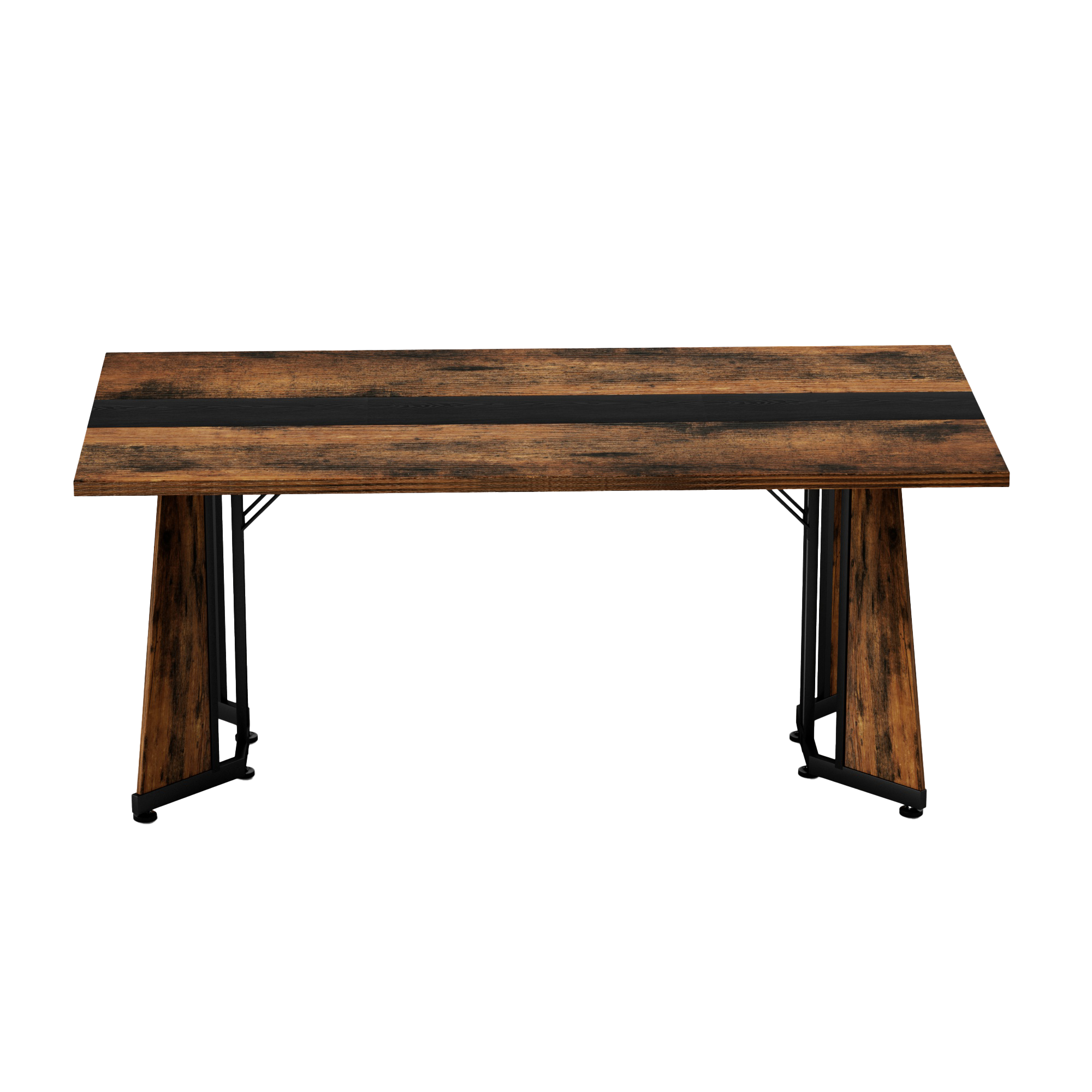 39F Inc. - Wholesale Side Table - Rustic Brown 8-Person Dining Table Adjustable Legs 70.9''6
