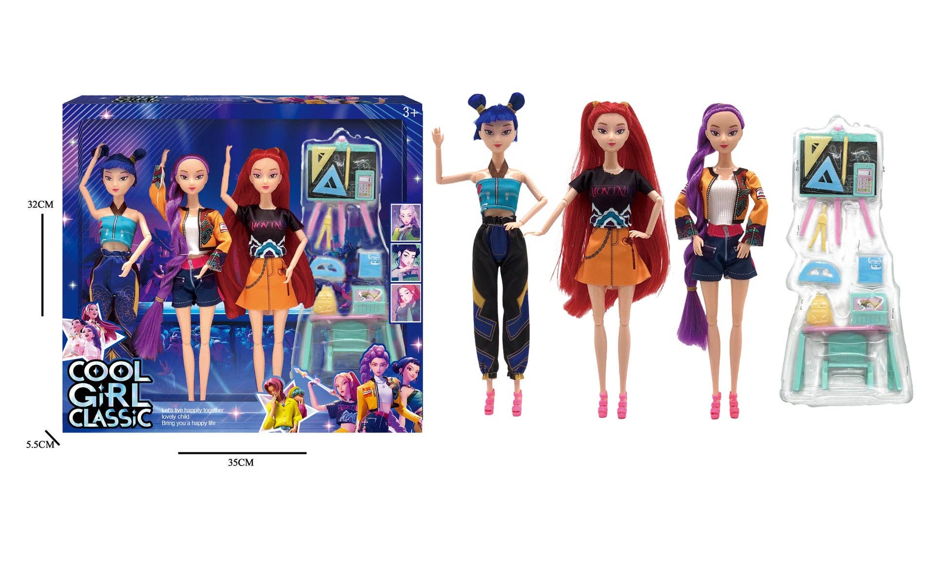 Auraquise - Vente Poupée – enfant - Ensemble de poupées Kpop Demon Hunters Rumi Mira & Zoey Figurines en vinyle Jouet de collection7