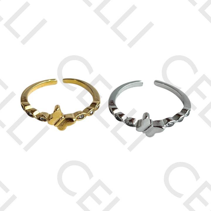 Anneau en Acier - papillon pour la vente par Celli Biju