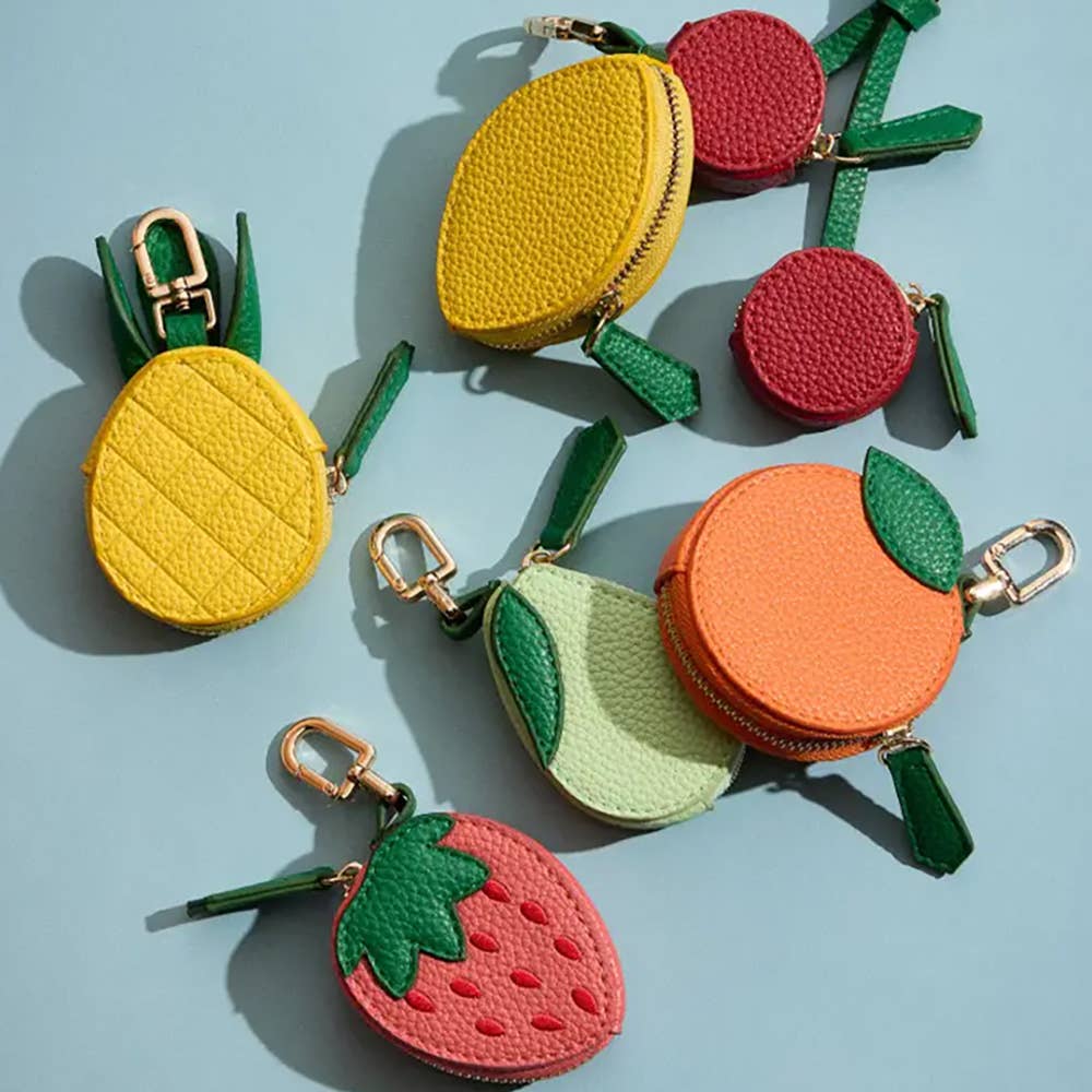 Sensibling Corp. - Wholesale Keychain - Women's - Genuine Leather Lemon Coin Purse / Keychain / Bag Charm3