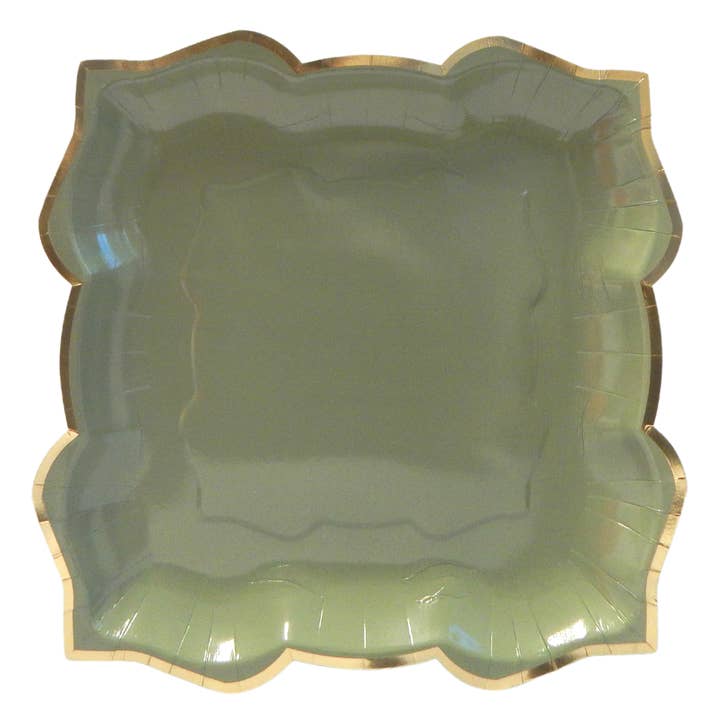 Lotus grote feestborden (10 stuks) - salie (groen) voor wholesale door Peacock Supplies