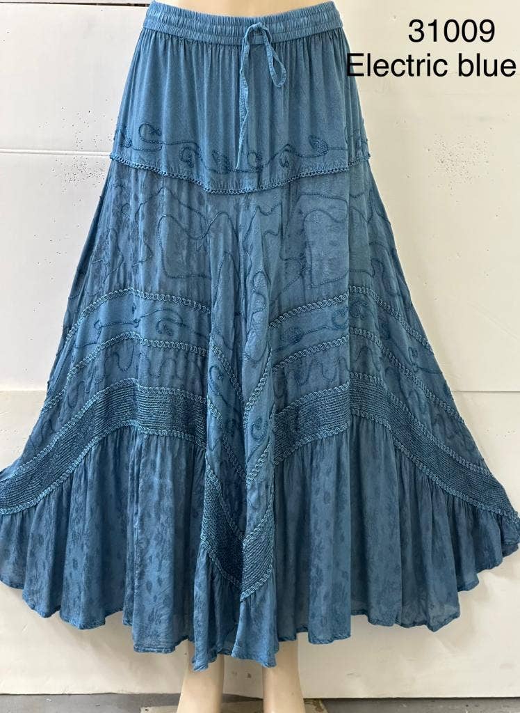 JUST CRUISING - India Casual Designs - Wholesale Skirt - Women's - Handcrafted Maxi Skirt with Intricate Embroidery Detailing10