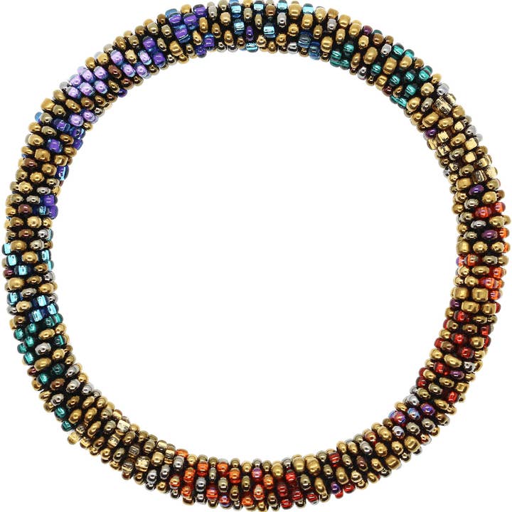 Nepal Handmade Stacking Crocheted Seed Bead Bracelet 5 Pack for wholesale by Lotus Sky Jewelry