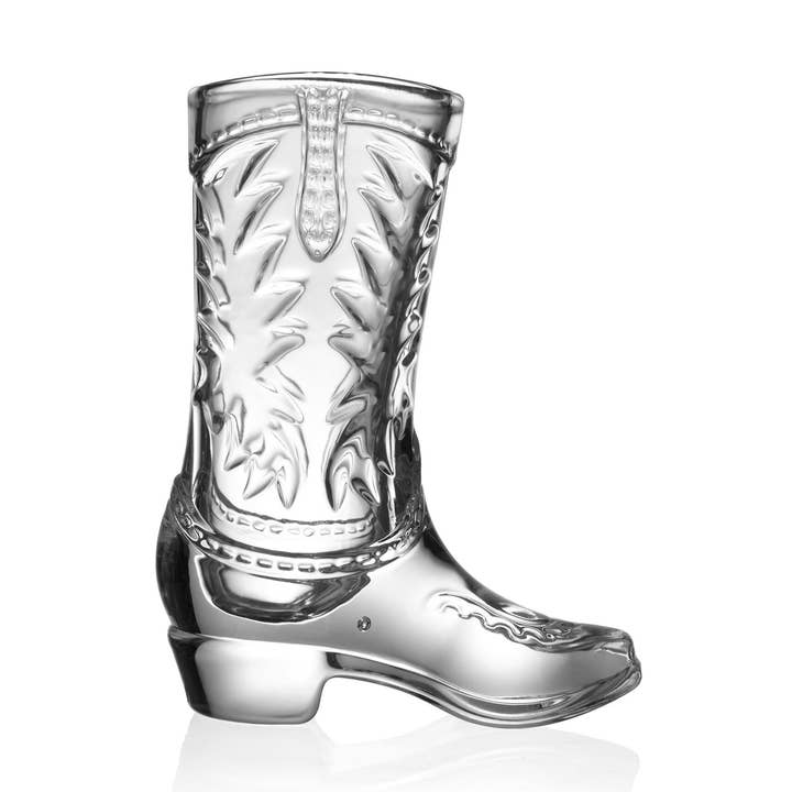 Godinger - Vente Présentoirs pour bouteilles et verres à shooter - Tireur de bottes de cowboy transparent - "Taille Texas"0