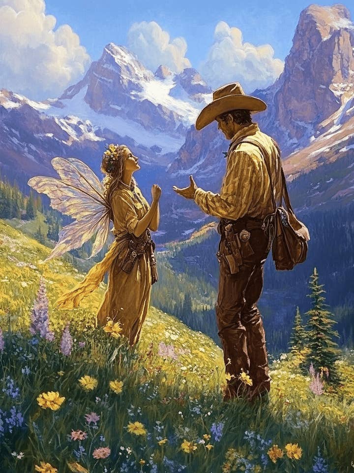 Feeën en Cowboy - Feeën Muurkunst Prints – 8″x10″ Kunstwerk voor 11″x14″ Lijst voor wholesale door Mowbi