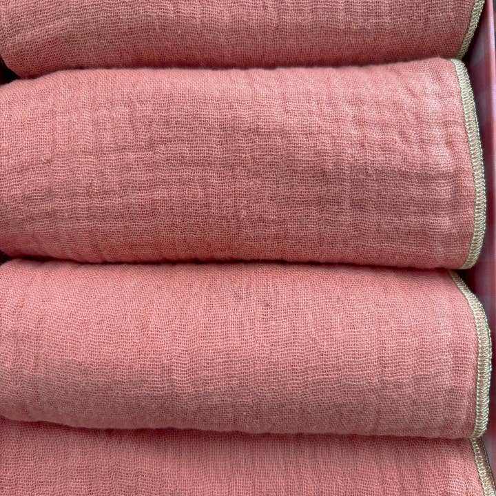 CHARMY - Wholesale Dinner & cloth napkin - 2 Cotton Double Gauze Napkins – Marsala Pink – 40x40 cm2