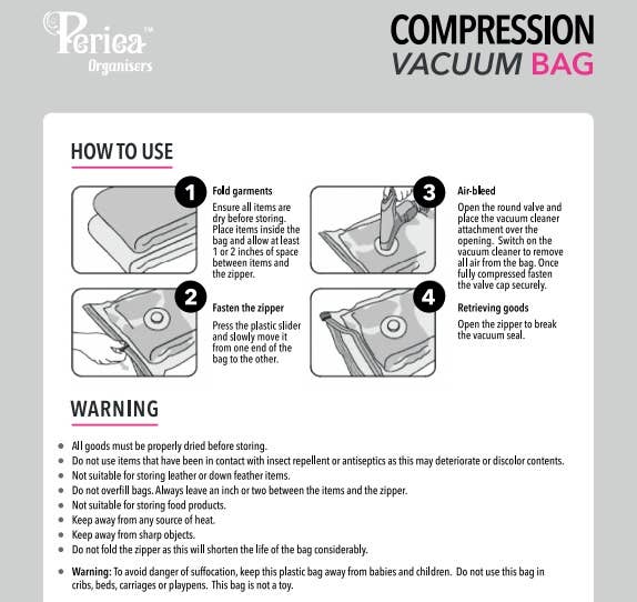 Periea – wholesale Storage bag – Periea Vacuum Storage Clothes Bags, Compression Vac Bag11