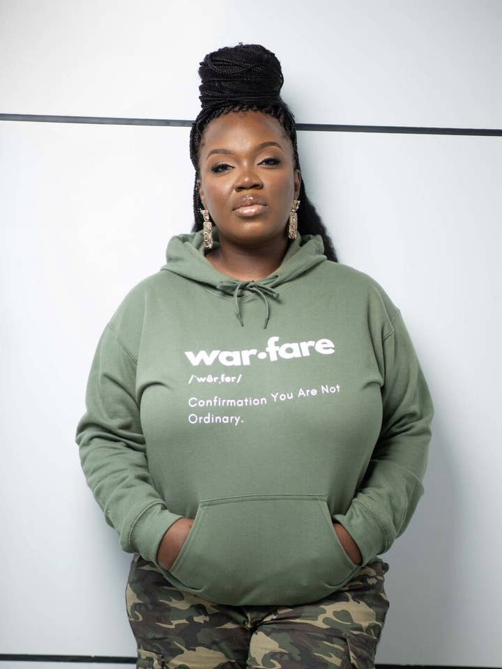 WARFARE IS CONFIRMATION MID-WEIGHT HOODIE for wholesale by Declarations By Beyond The Aisle