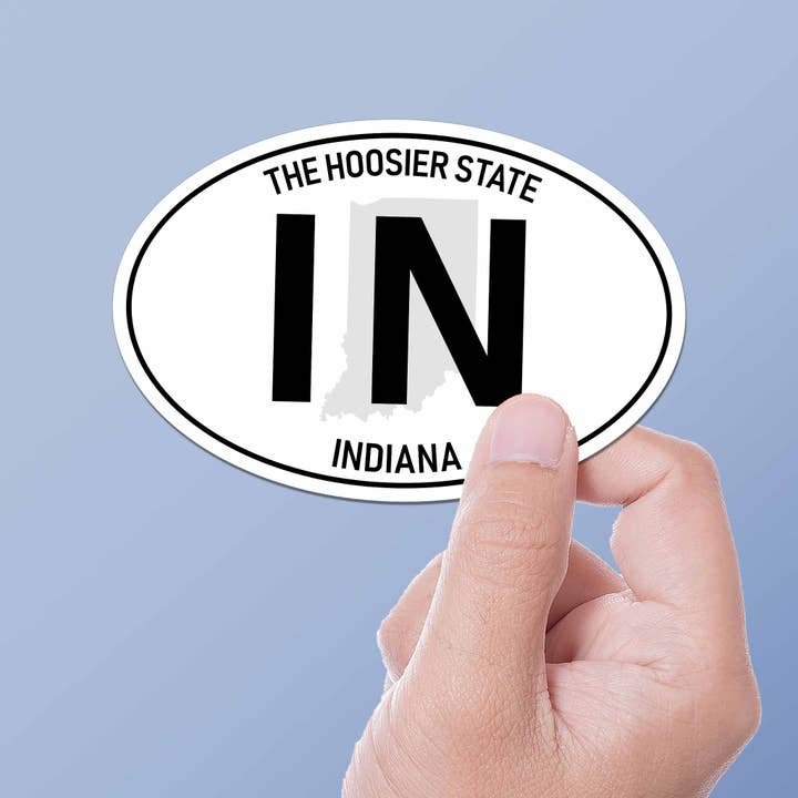 Sentinel Supply - Wholesale Sticker - Indiana White Oval Bumper Sticker