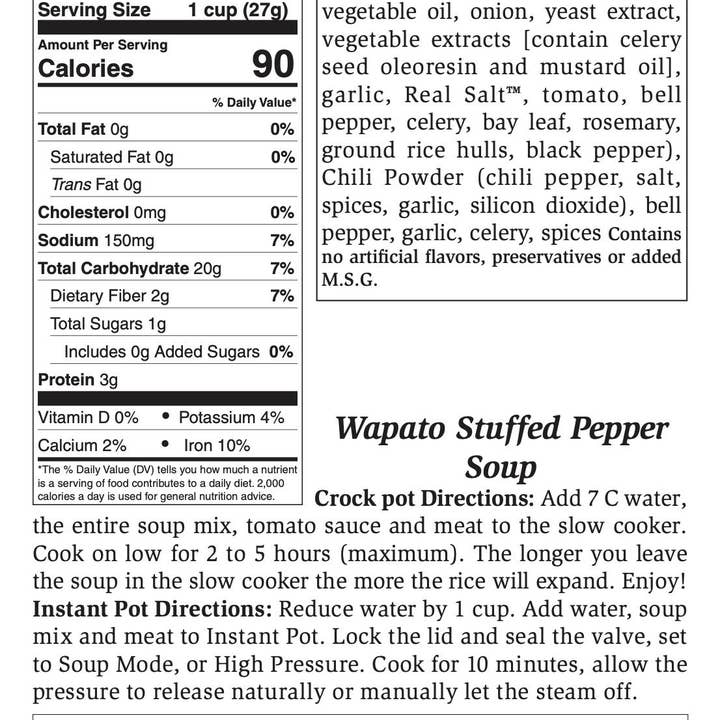 Rill Foods - Wholesale Soup - Large Wapato Stuffed Pepper Soup Mix3