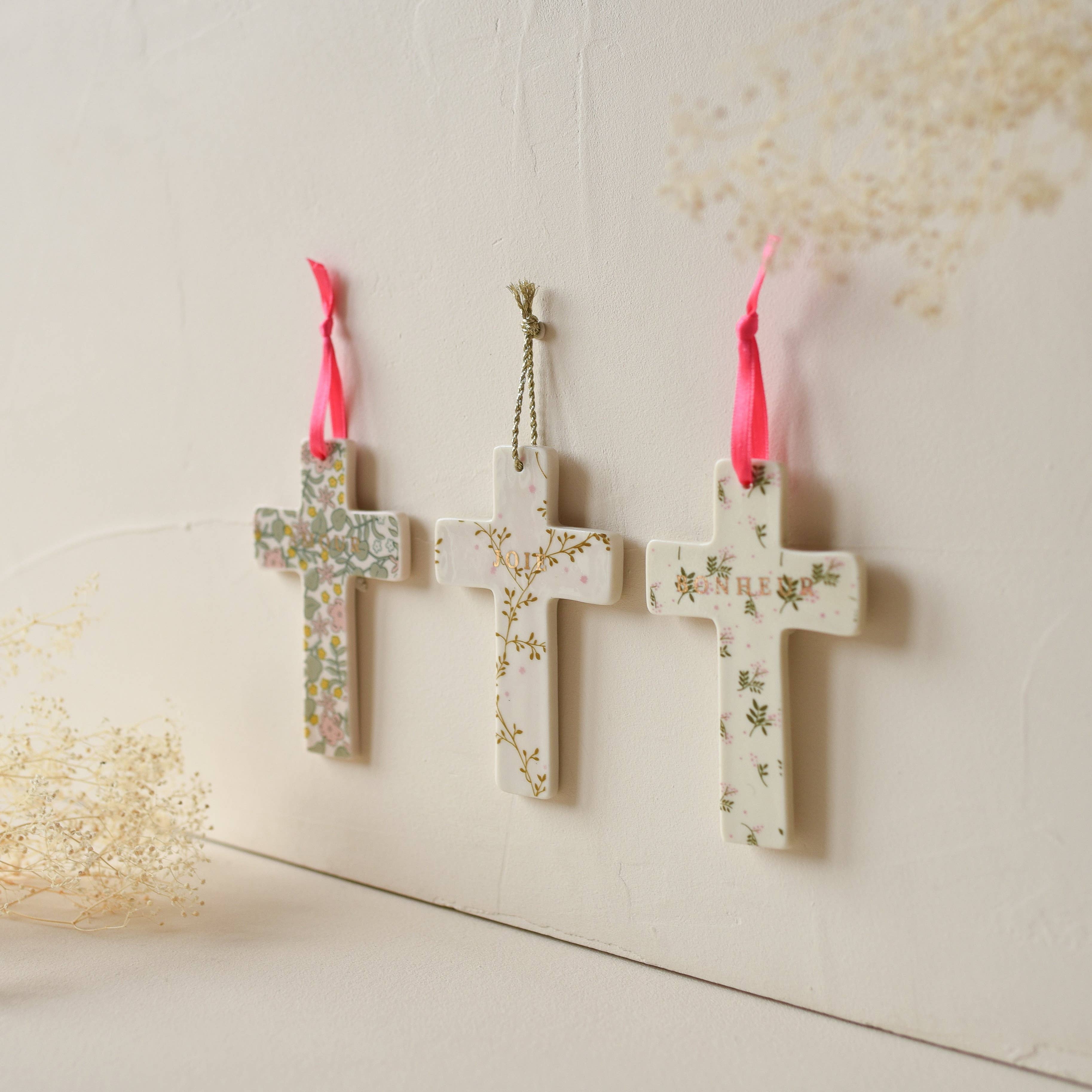 Baubels – wholesale Dimensionell/3D-väggkonst – Lily väggkors med blommönster5