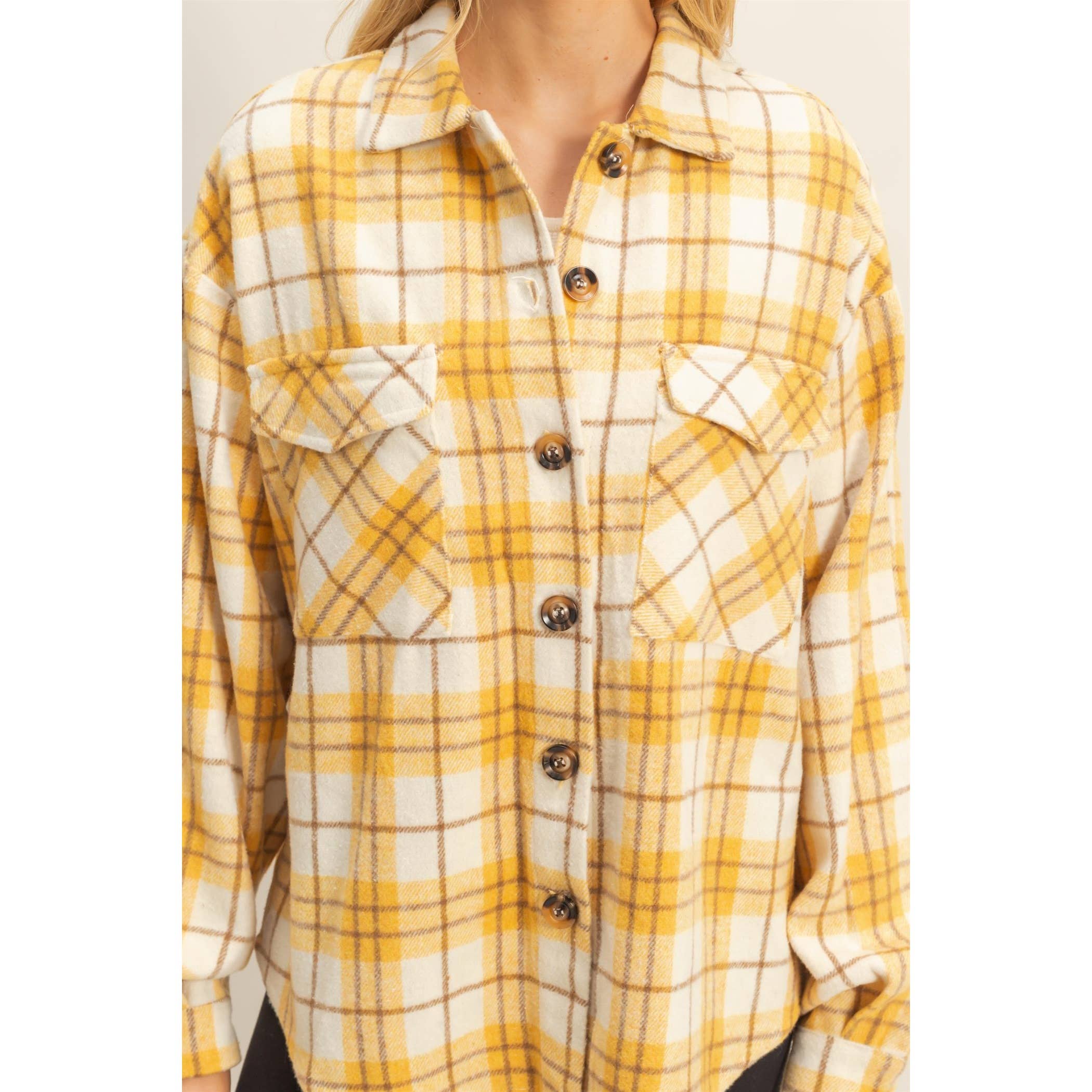 HYFVE - Wholesale Shirt Jacket/Shacket - Women's - Collared Plaid Shacket8