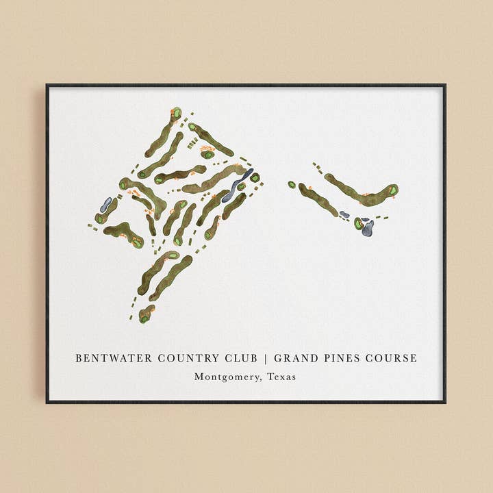 Bentwater Golf Club Print for wholesale by ally aiken design