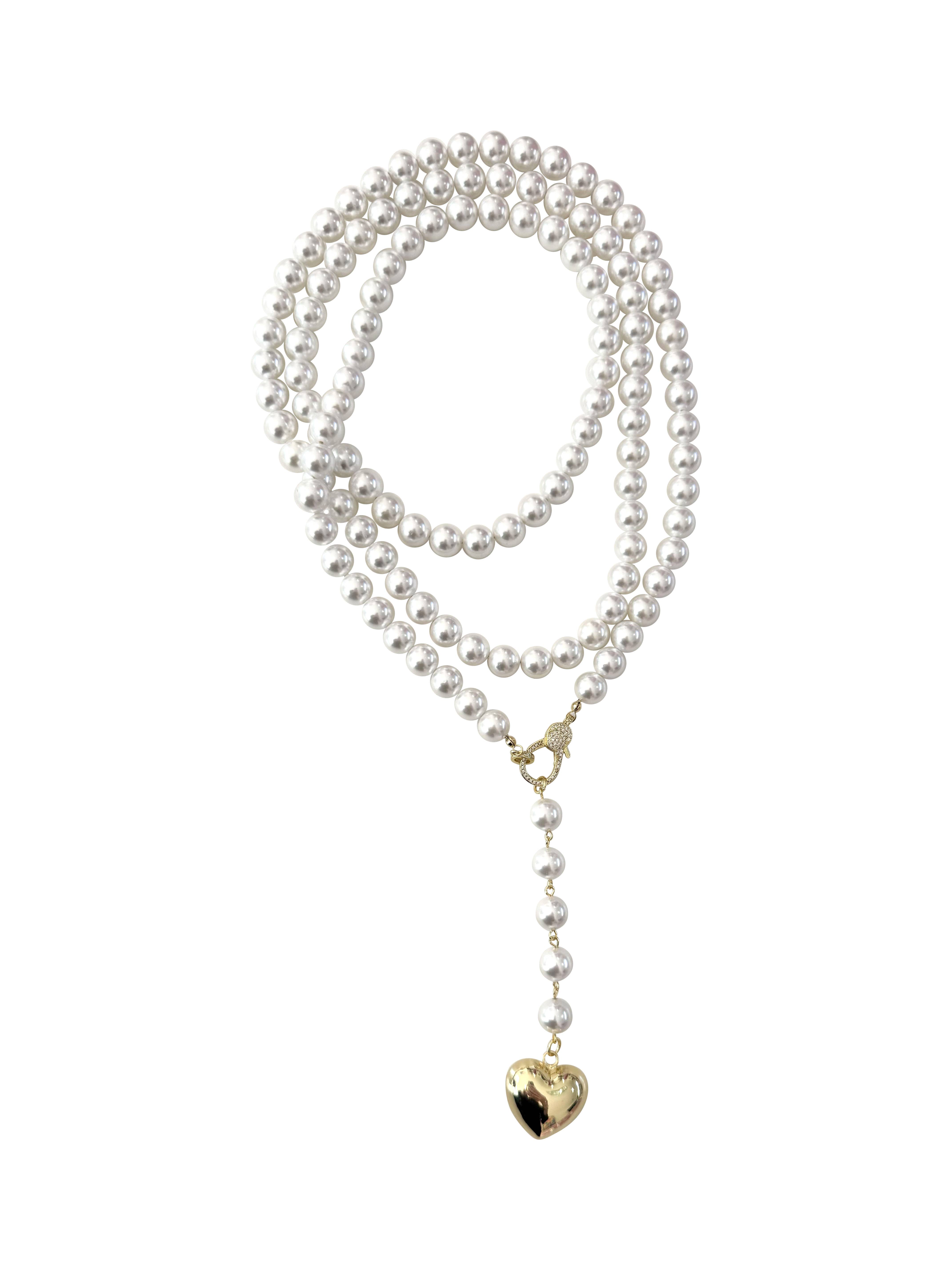 Gemelli - Wholesale Pendant/Charm Necklace - Elliot Beaded Wrap Heart Charm Necklace0