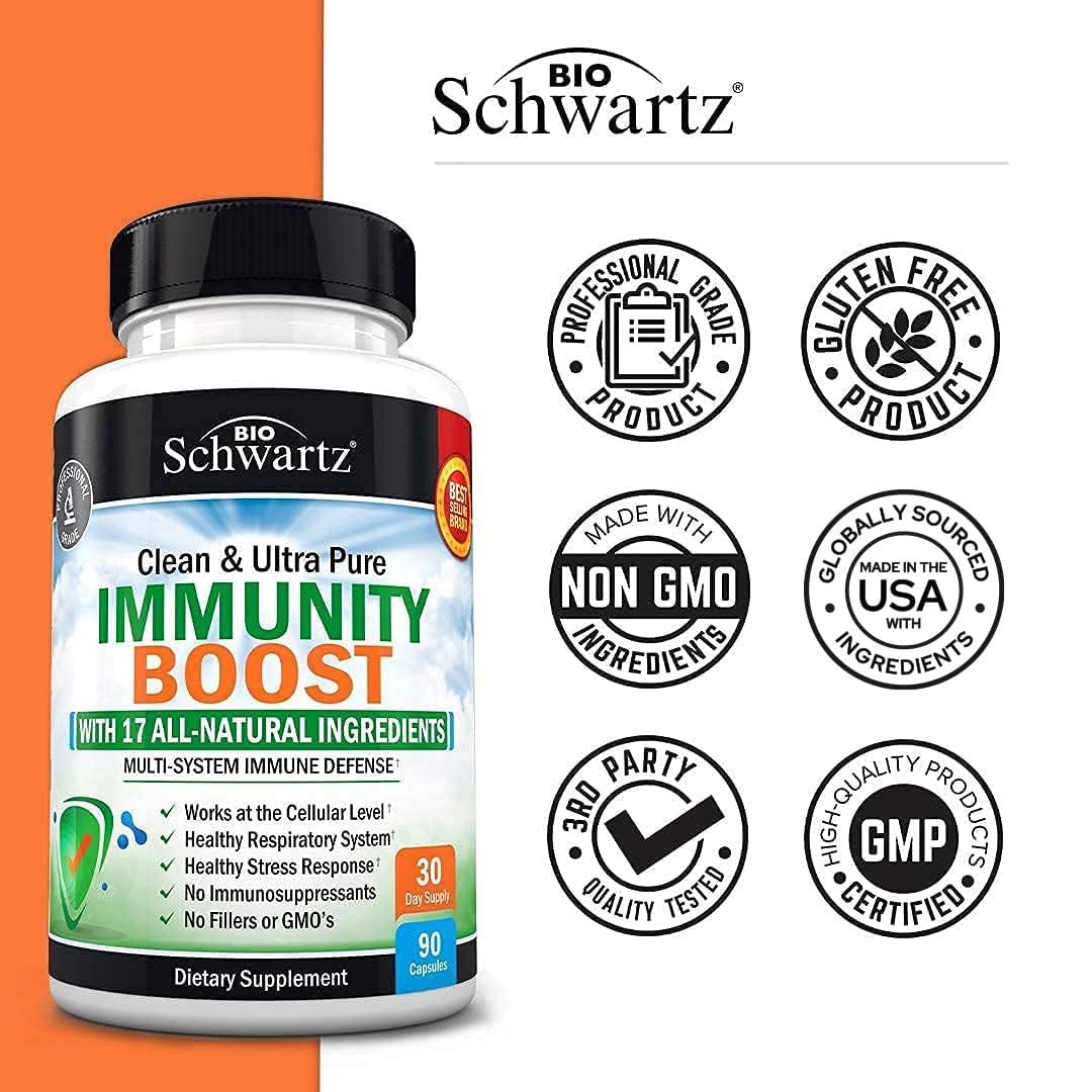 BioSchwartz - Wholesale Oral Supplement/Vitamin - Immune Support Boost: Vitamin C, Zinc & Elderberry (90 Cap)4