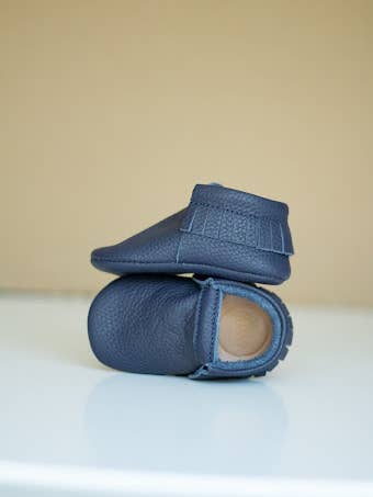 Bahari Navy Moccs for wholesale by Olive & Annie