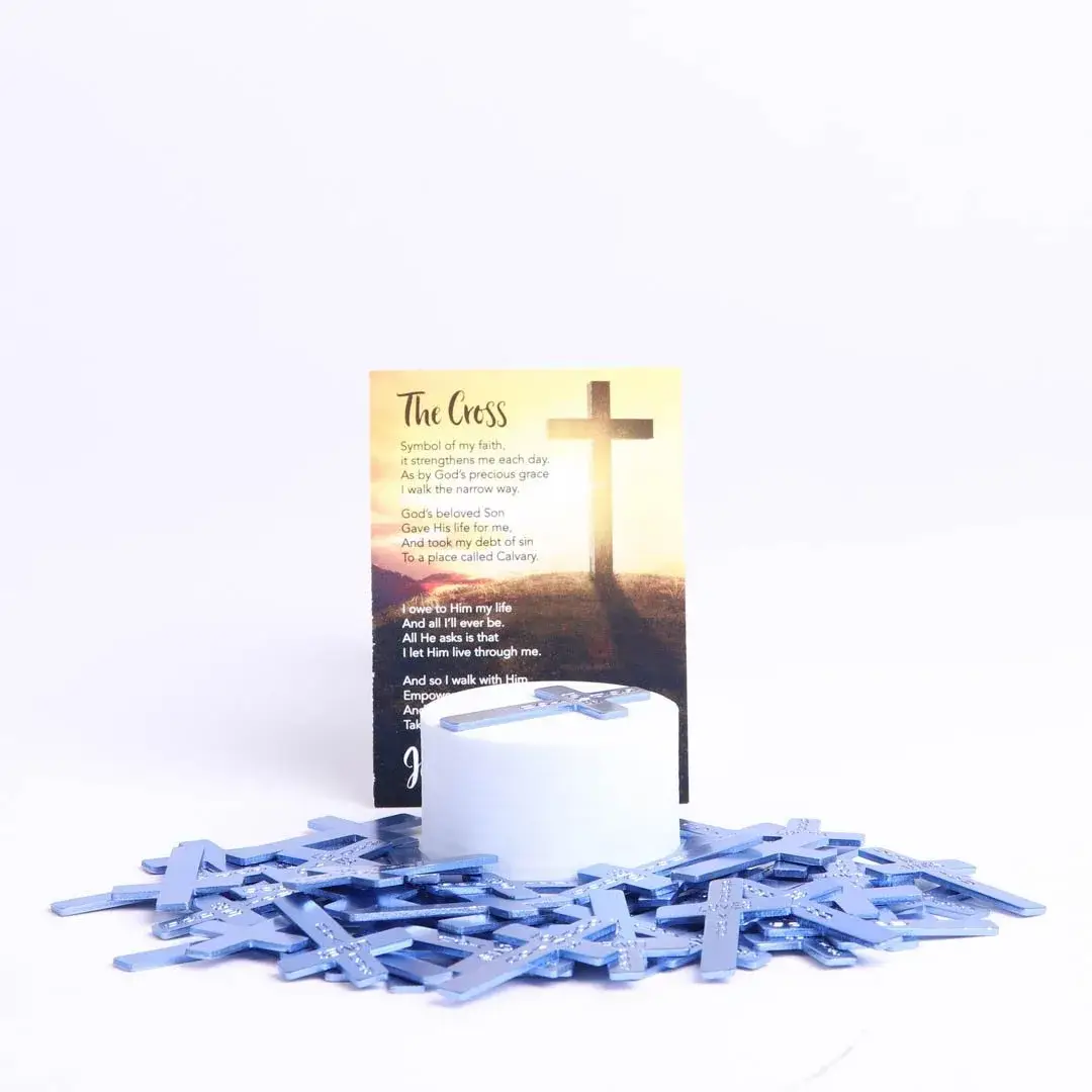 Swanson Christian Products - Wholesale Keepsake Coin/Token - Pocket Cross God Loves You Blue - Pack of 501