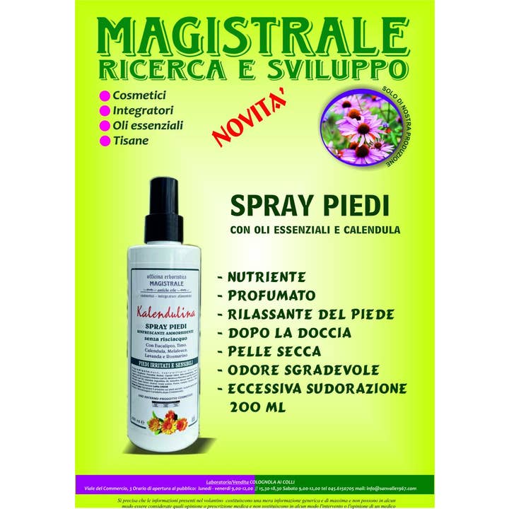 H28 | Foot Spray with Essential Oils and Calendula 100 ml for wholesale by pirotta srl