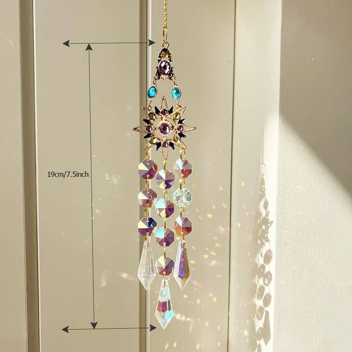 UZ Wholesale Store – wholesale Suncatcher – Colorful Diamond Star, Moon, And Butterfly Hanging Decoration1