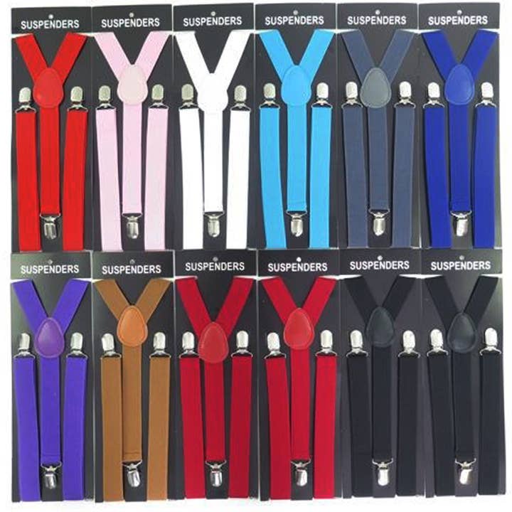 Cap Zone - Wholesale Suspenders - Men's - Slim Elastic Sweatband Clip-On Y-Back Suspenders5
