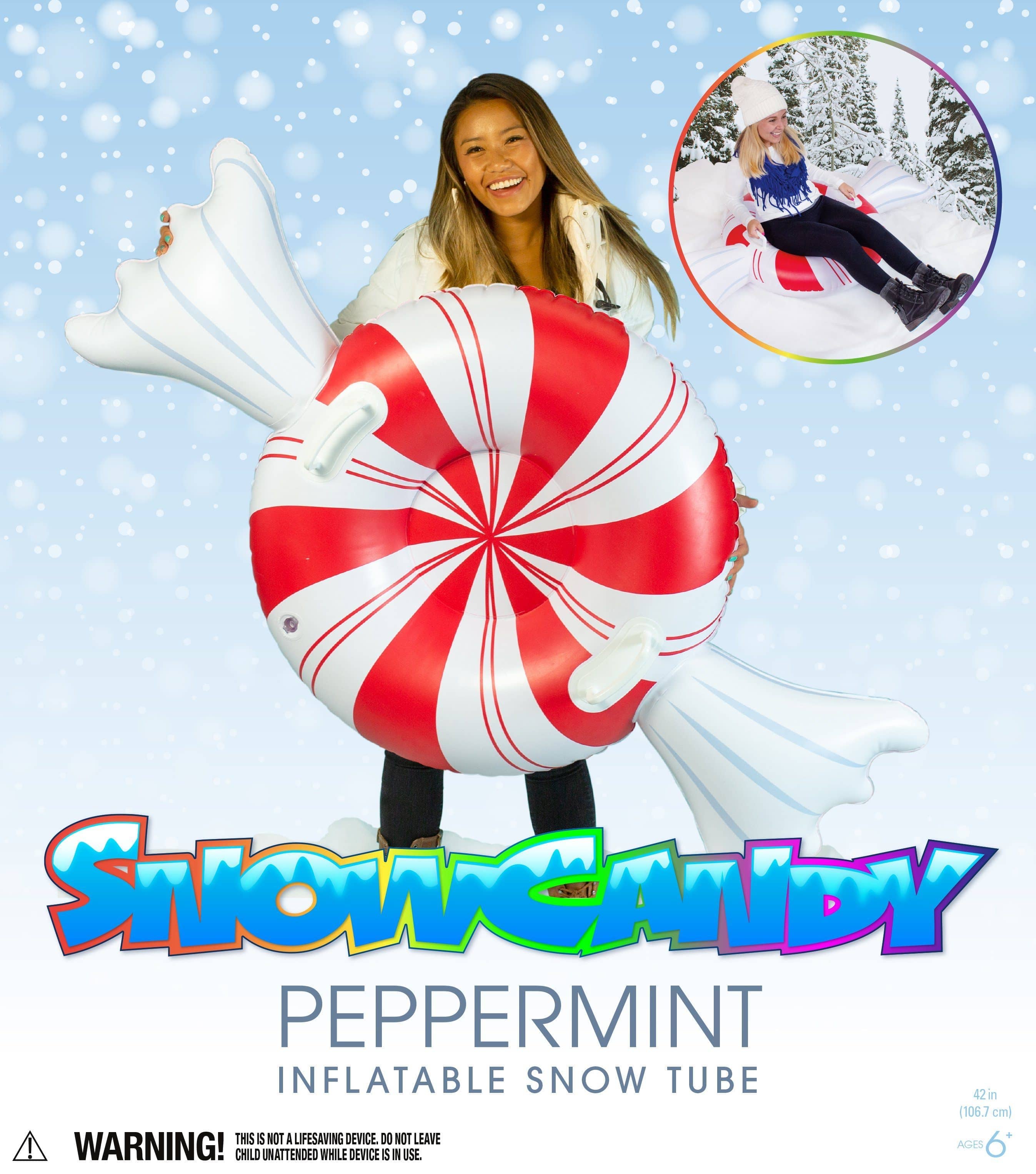 PoolCandy - Wholesale Inflatables - Peppermint Candy Snow Sled 42 inch SnowCandy4