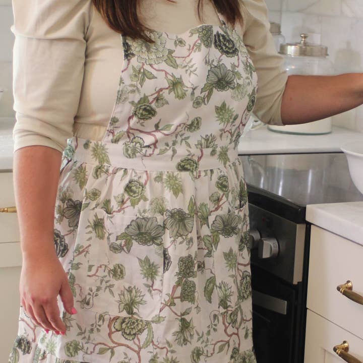 Willamere - Wholesale Apron - Florence Floral Apron Fern
