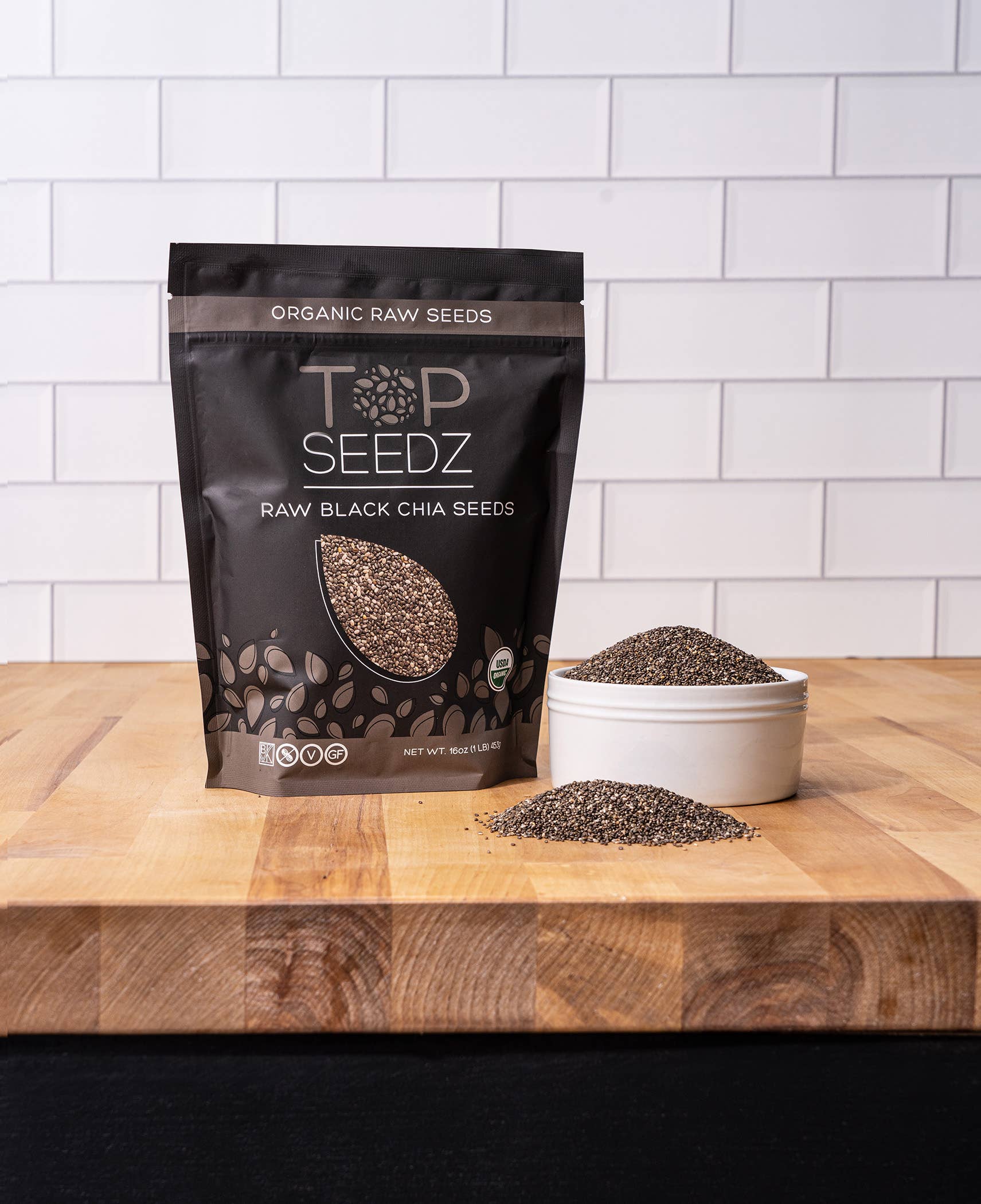 Top Seedz - Wholesale Seeds/Kernels - Raw Black Chia Seeds - 1 LB - 12 Per Case6
