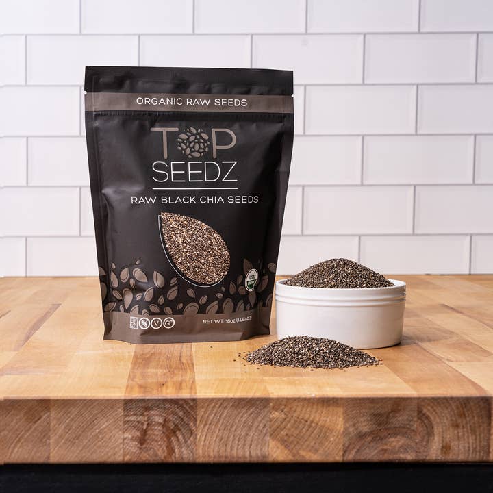 Top Seedz - Wholesale Seeds/Kernels - Raw Black Chia Seeds - 1 LB - 12 Per Case6