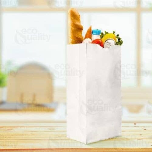 EcoQuality - Vente Sachet de conservation/film alimentaire - Sacs en papier kraft blanc de 10 lb, sacs de boulangerie, sacs à bonbons, fête5