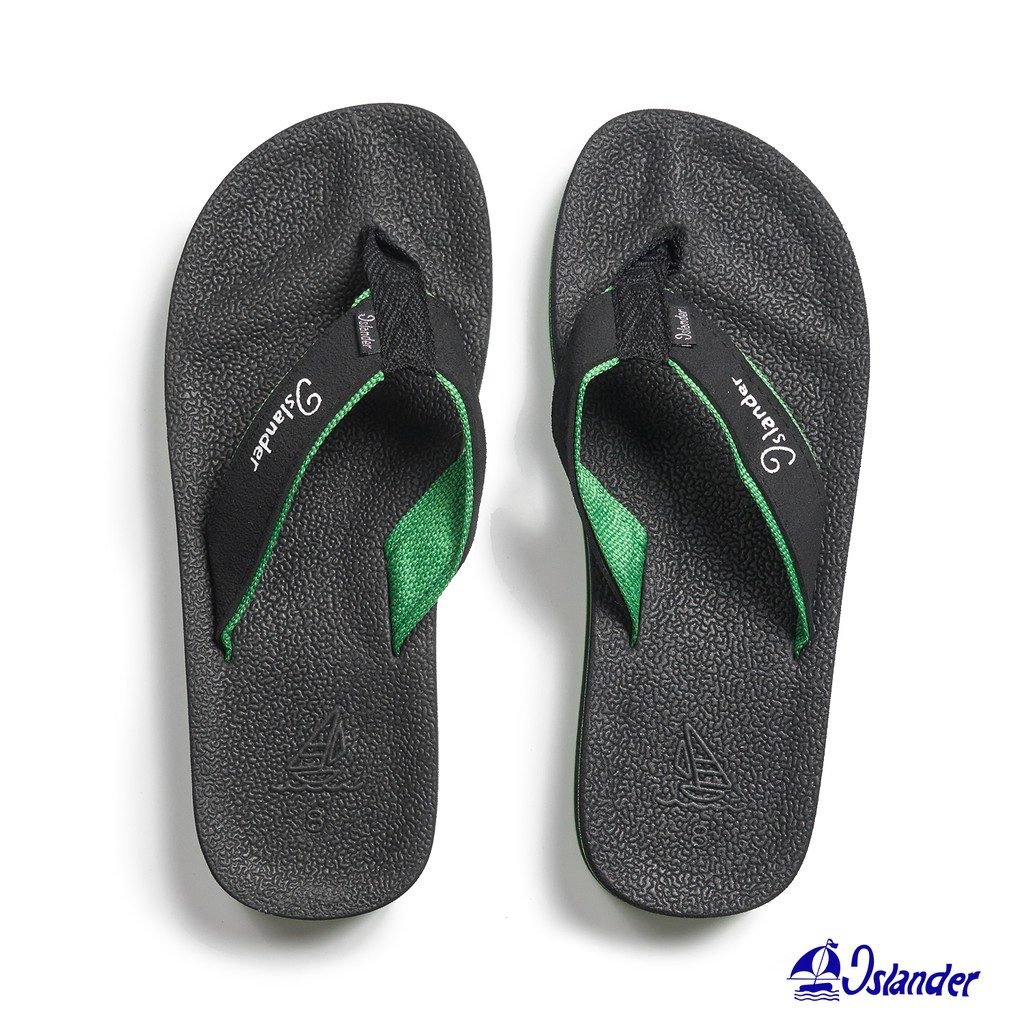 Islander Footwear & Apparel - Wholesale Flip Flops - Men's - Islander 10 Series Sandals (Flip Flops) - Black / Green1