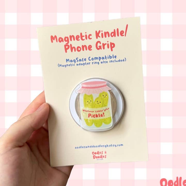 Tickle Your Pickle Jar Kindle Grip | Phone/E-Reader Holder for wholesale by Oodles & Doodles