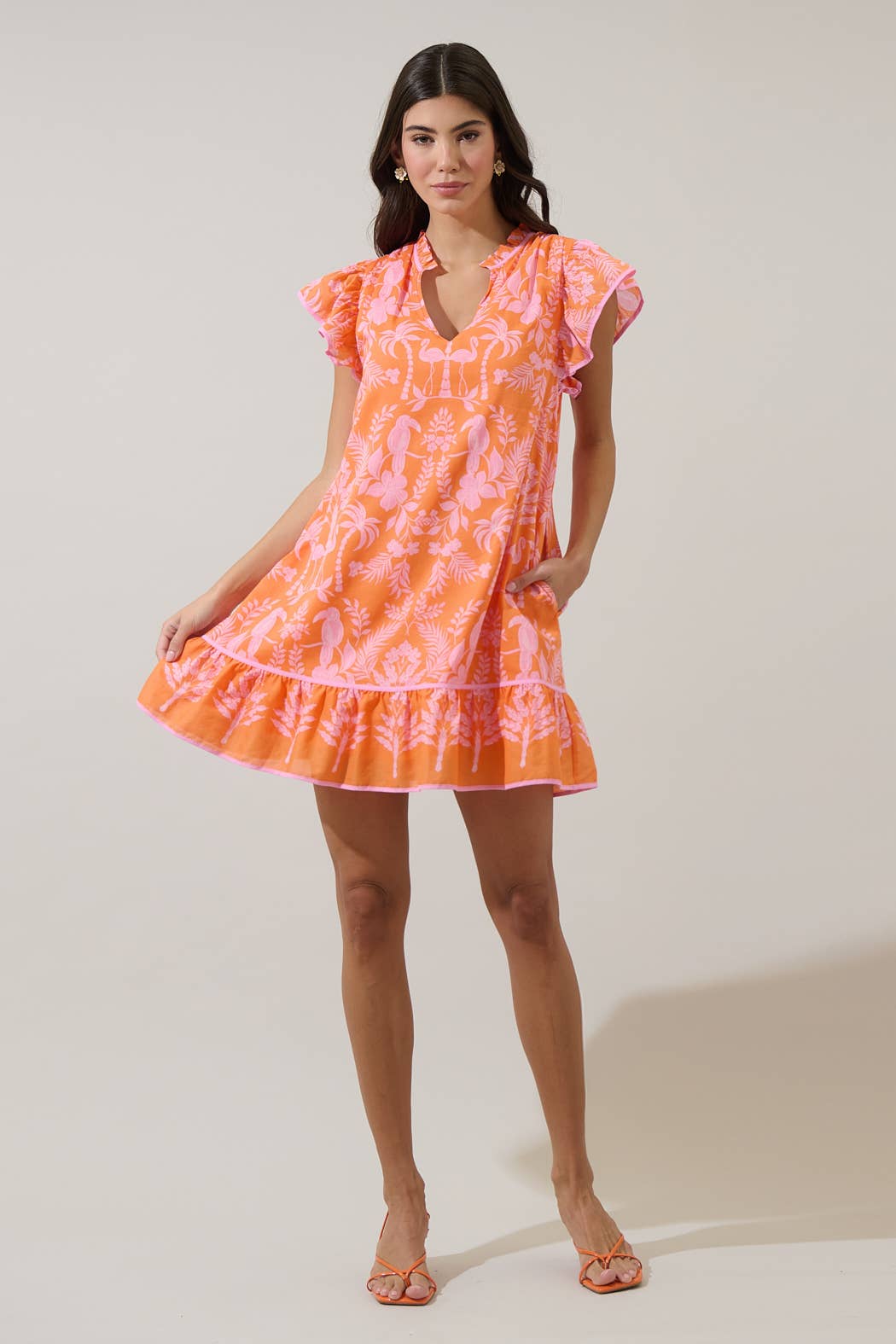 Sugarlips - Vendita all'ingrosso Vestito - Donna - Abito Mini a Tunica Ebba Floreale Davina11