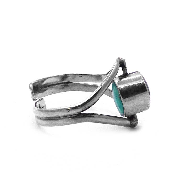 Pichincha - Wholesale Cocktail/Statement Ring - Reversible Stone Eye Shaped Adjustable Metal Ring2