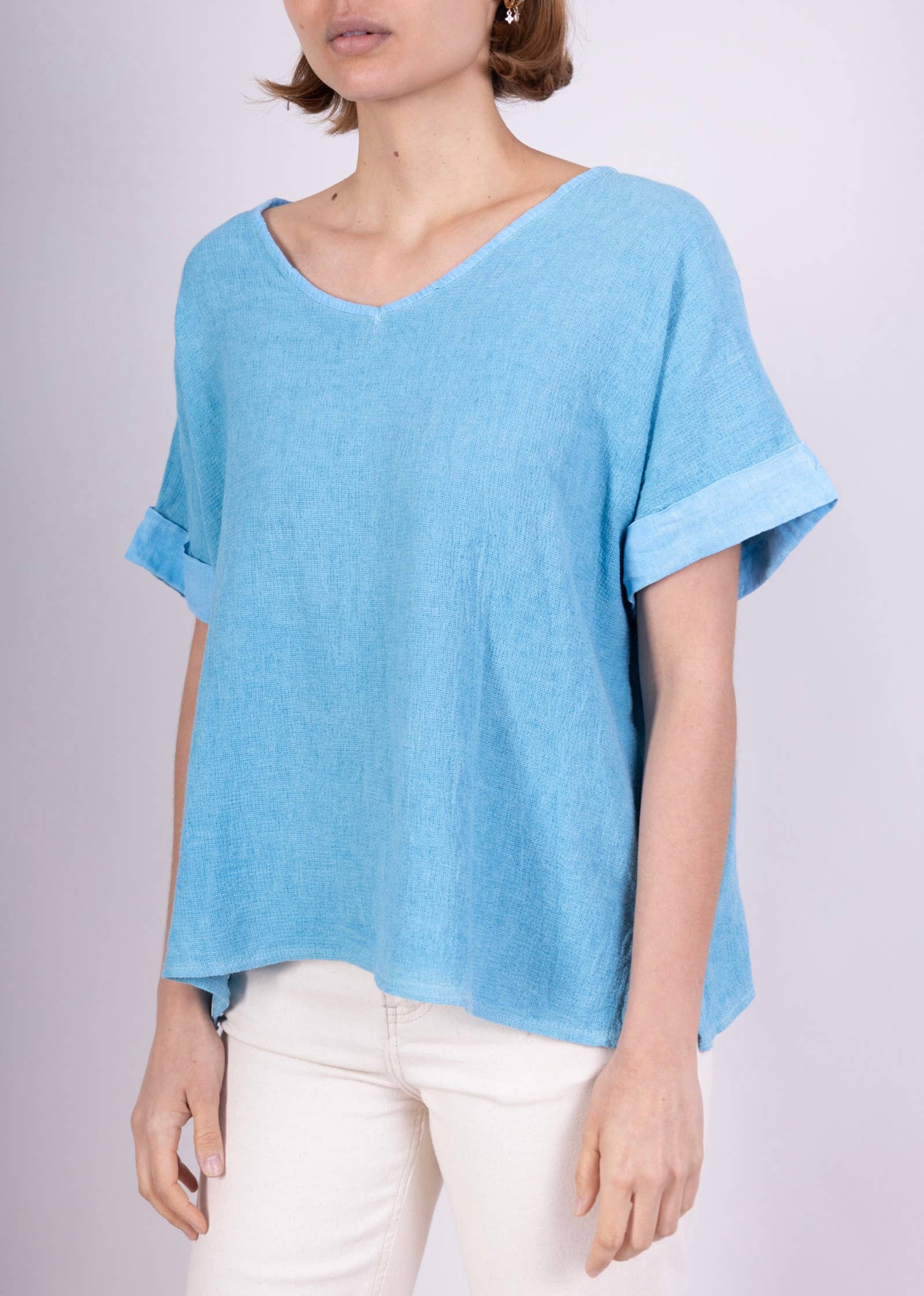 LINEN & COTTON HOUSE – Blusa - Mulher por atacado – Camisa de algodão e linho tamanho único69